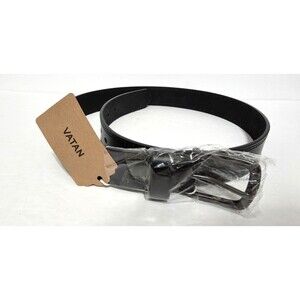 Vatan Men's Genuine Leather Adjustable Dress Belt Black Size 36 NWT